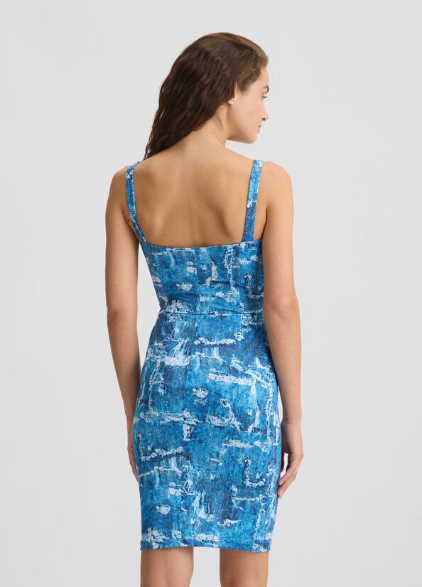 VESTIDO ENTALLADO EFECTO DENIM