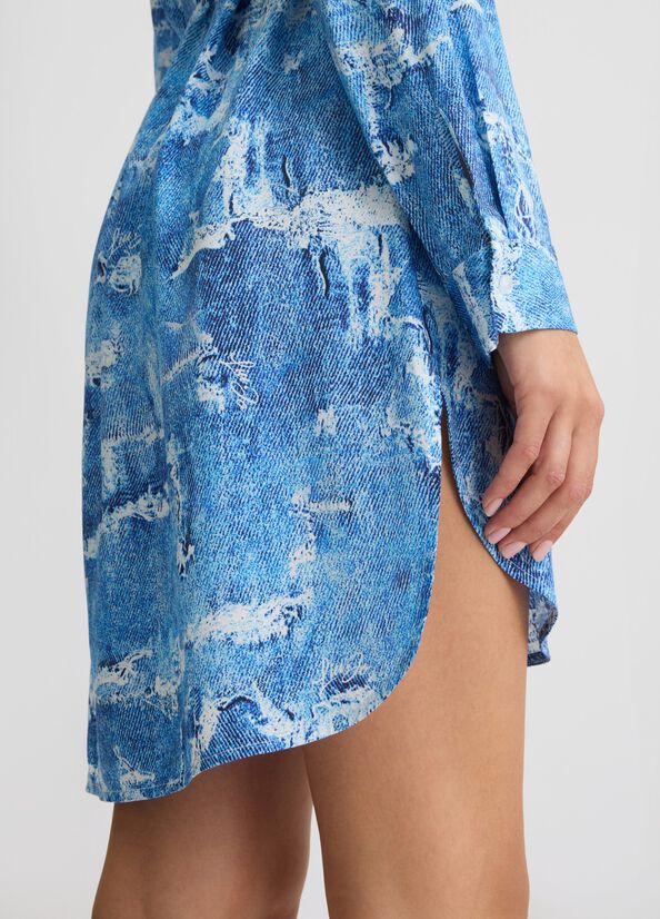 VESTIDO CAMISERO EFECTO DENIM