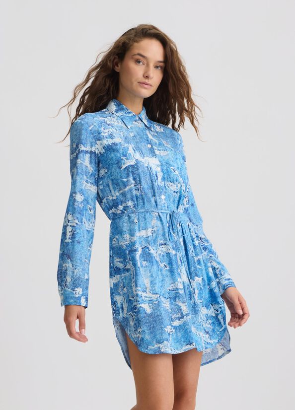 VESTIDO CAMISERO EFECTO DENIM
